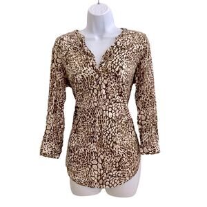 NWOT Cathy Animal Print Top